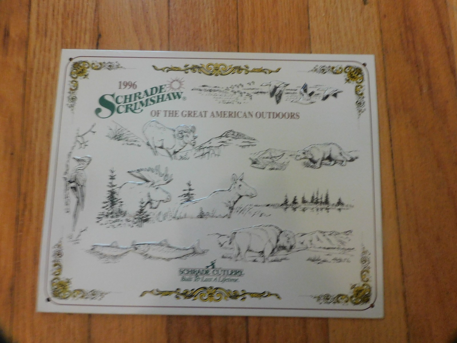 vtg  Schrade metal sign for collector or cabin 8\'\'x10\'\'