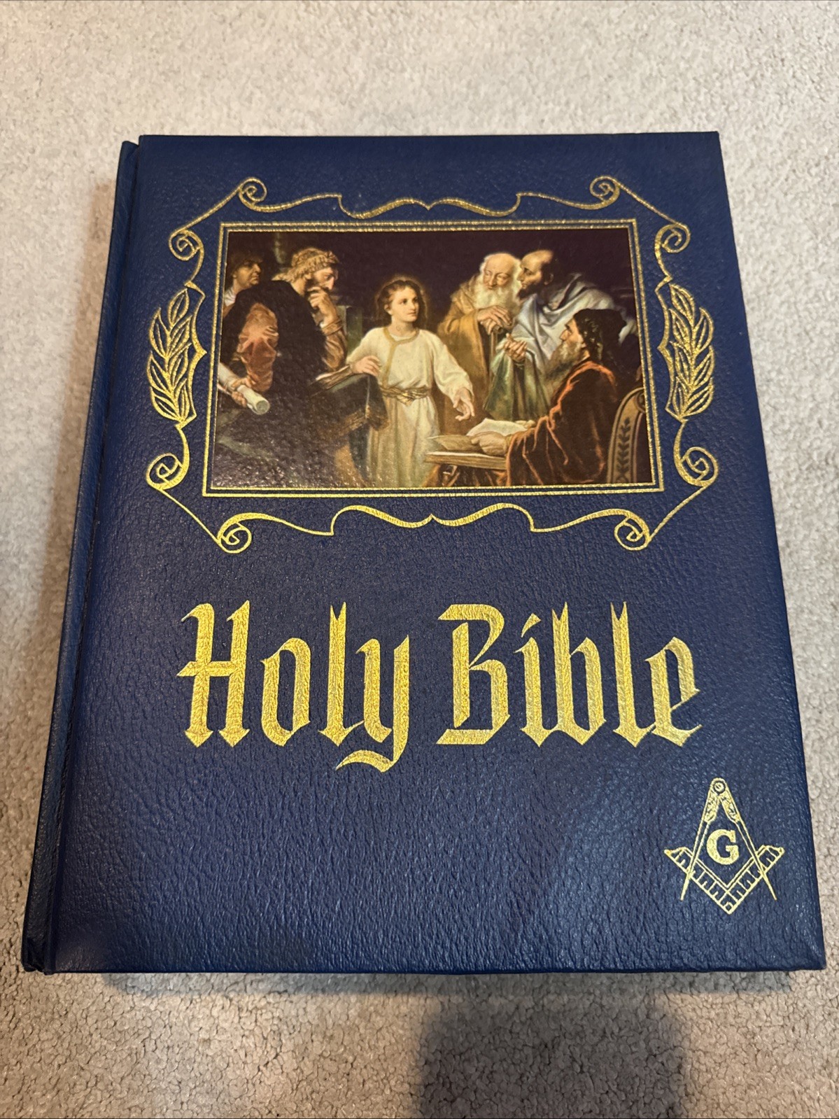 Heirloom Masonic Freemason Large Holy Bible Blue Master Reference Edition