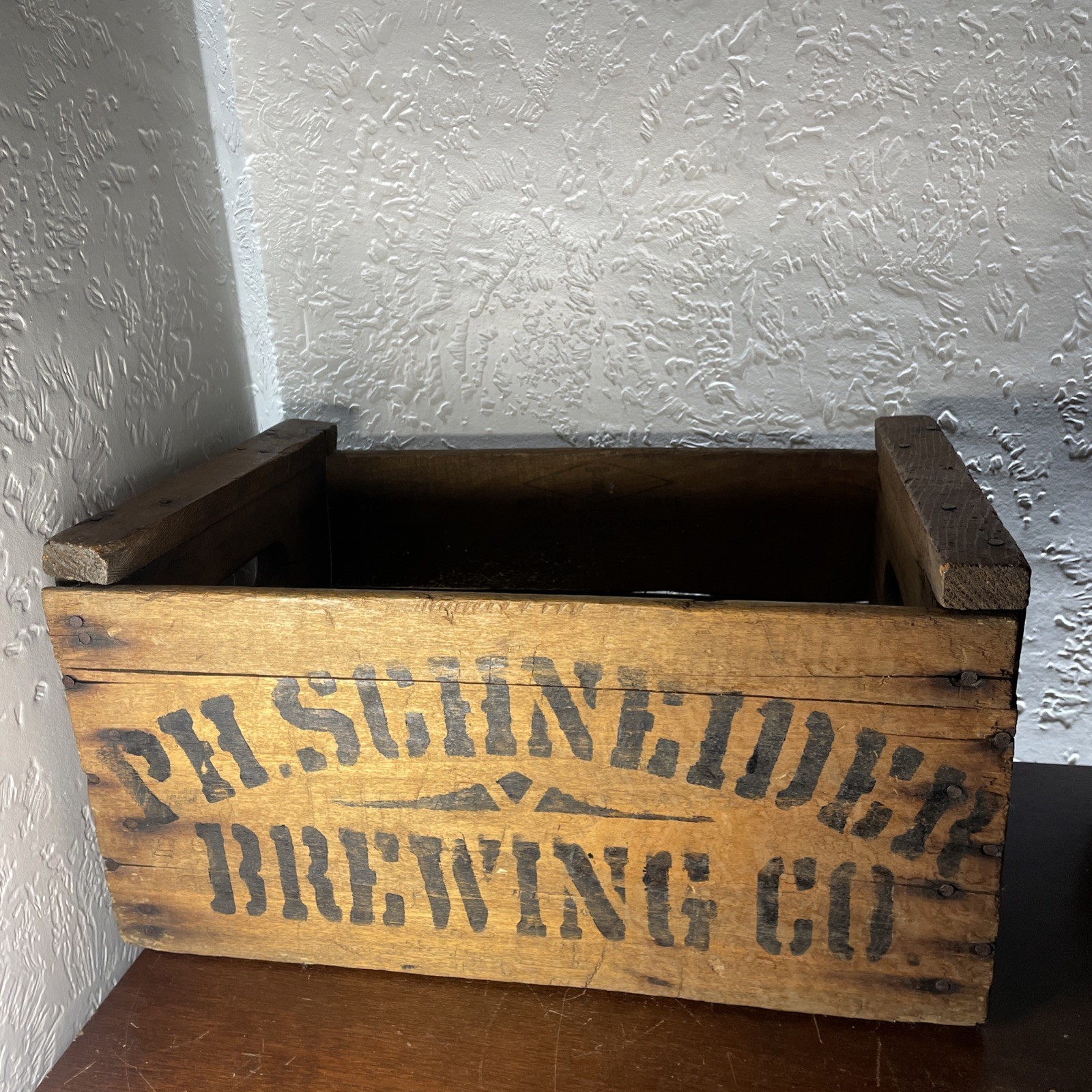 PH. Schneider Brewing Co Trinidad Co Wood Crate Antique Breweriana 17” T X 11” W