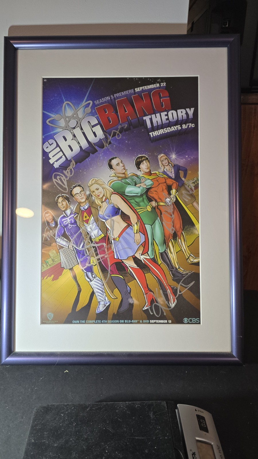 Big Bang Theory Signed  Poster – 7 Cast Signatures – Limited SDCC - Prof Framed