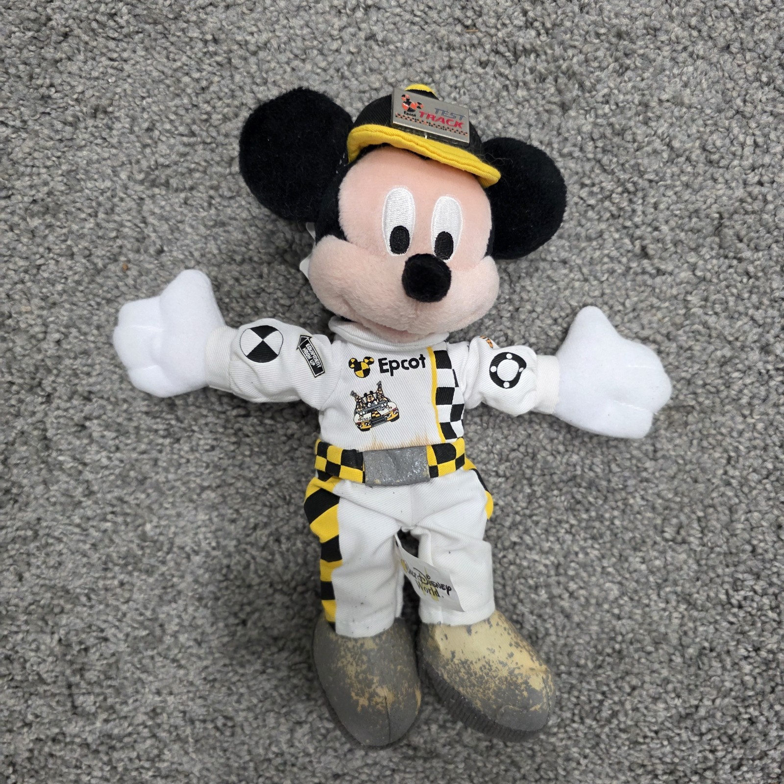 Vintage 1999 Disney Parks EPCOT Test Track Mickey Mouse Beanie Plush 11\ Vintage 1999 Disney Parks EPCOT Test Track Mickey Mouse Beanie Plush 11\