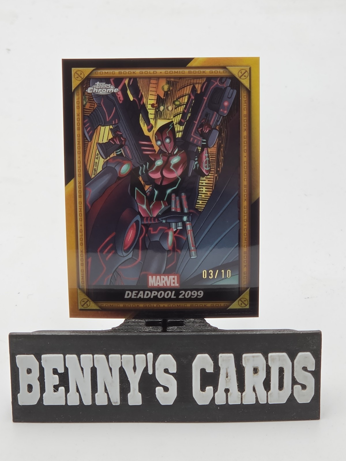 2025 Topps Chrome Deadpool Comic Book Gold Black Refractor 3/10 Deadpool 2099 