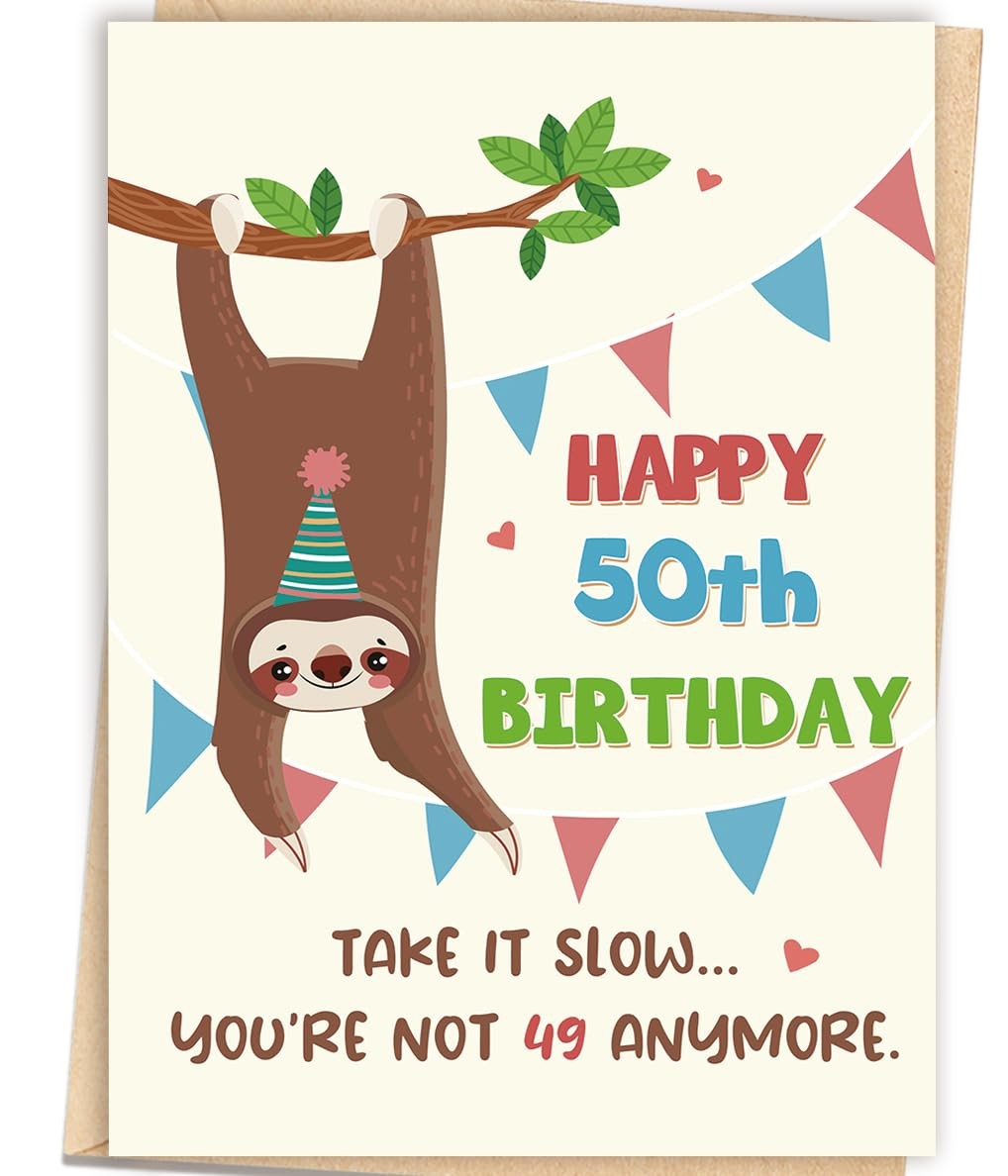 Funny 50th Birthday Card Gifts Decorations for Women Men Him Her