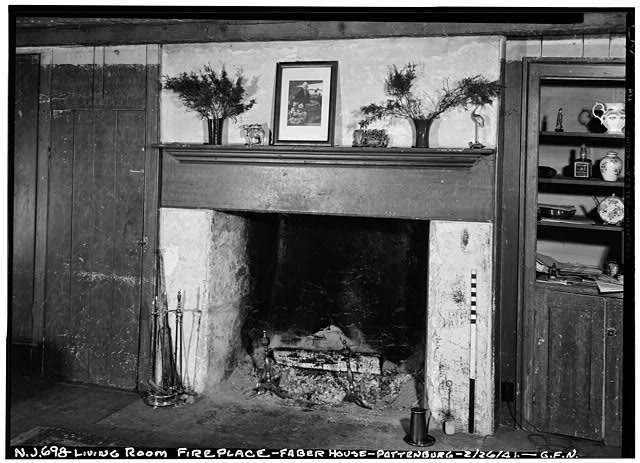 Pattenburg New Jersey Clifford-Williamson House 1940s Living Room Fireplace