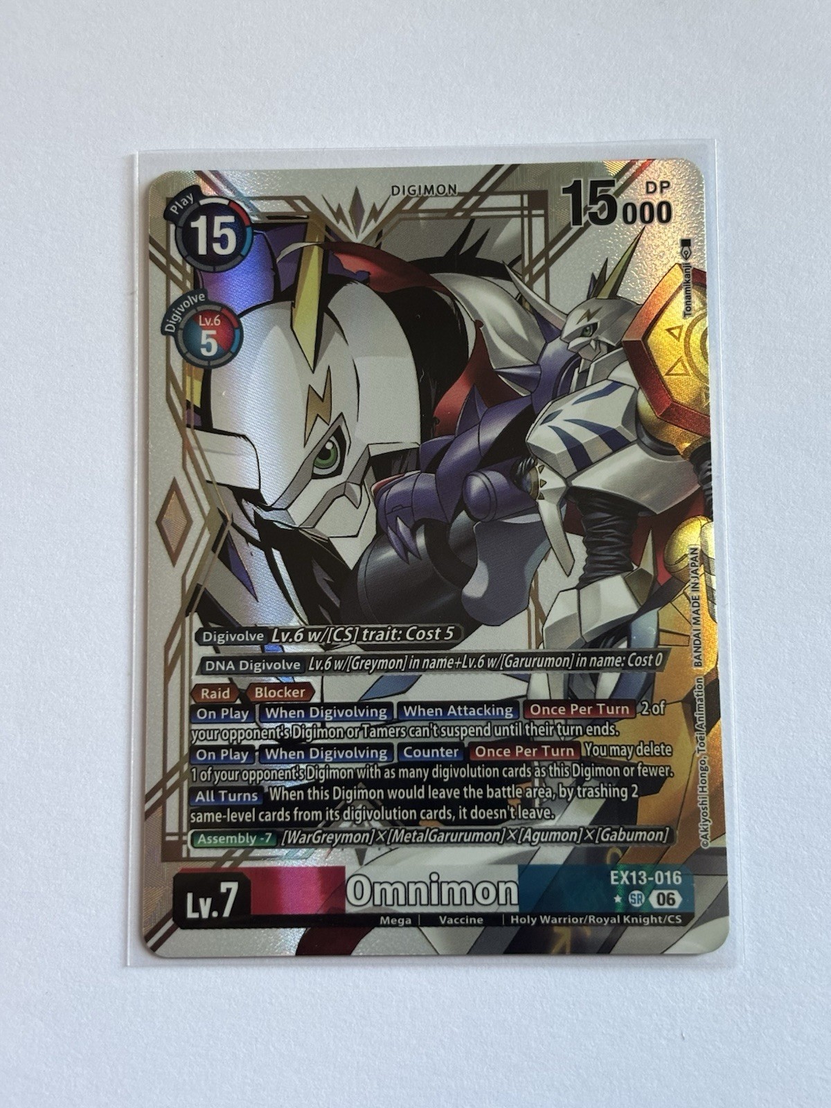 Omnimon EX13-016 SR Alt Art Digimon TCG Chivalrous XIII In Hand 