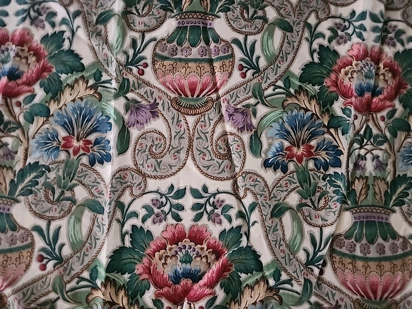 Vintage Arthur Sanderson CASCACS Linen Fabric from  KING SIZE HEAD BOARD 83 X 48