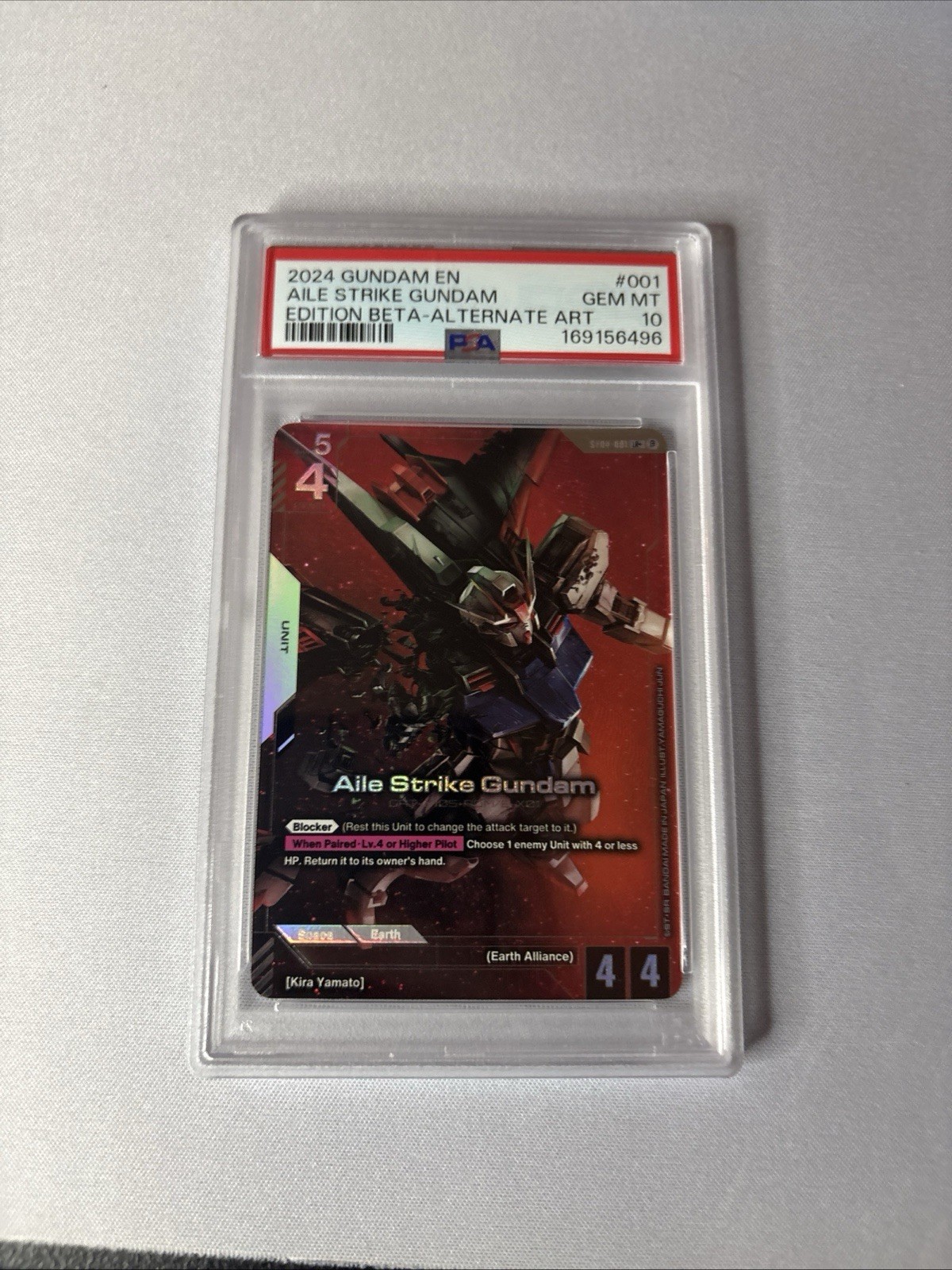 2024 GUNDAM EDITION BETA ALTERNATE ART #001 AILE STRIKE GUNDAM PSA 10