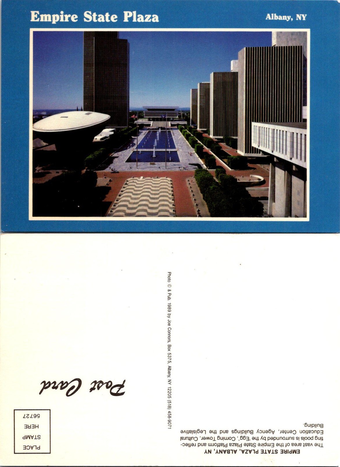 Empire State Plaza Albany NY Postcard 1989 Photo Unposted Vintage Souvenir