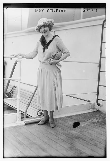 Photo:May Esther Peterson Thompson on Ship Deck June 1921