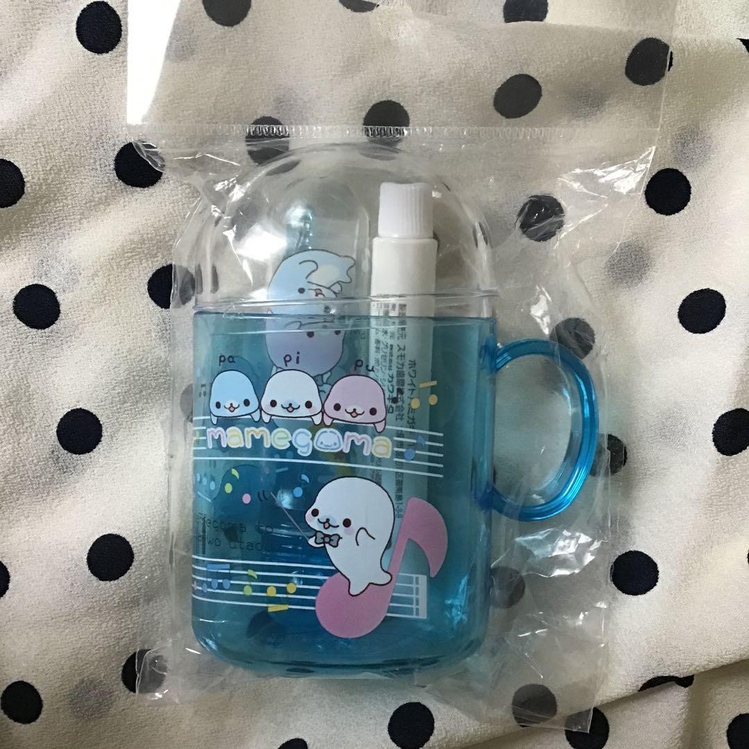 Sanrio Mamegoma Heisei Retro Toothbrush Cup Set Unused Rare