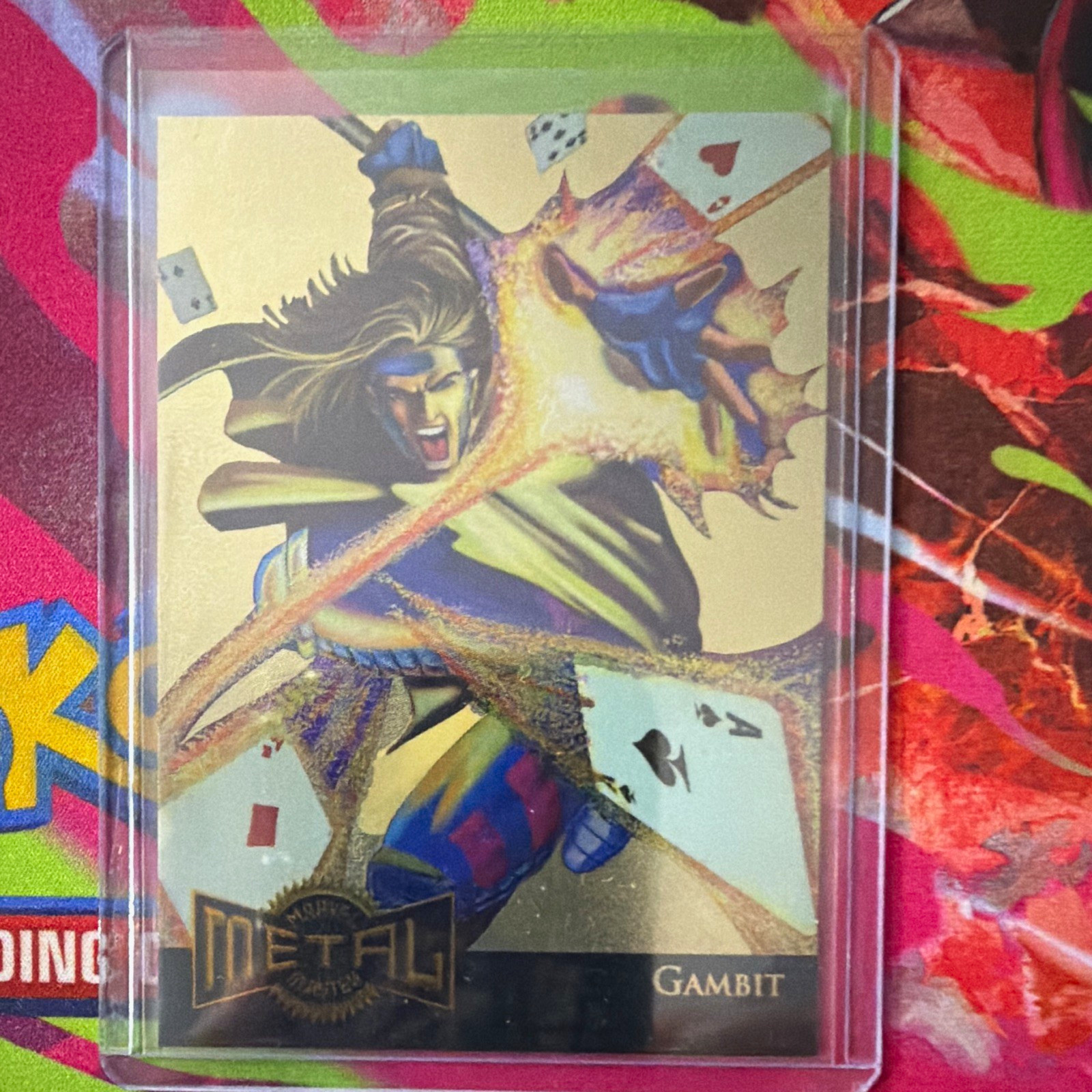 1995 Marvel Metal Universe X-Men Gambit Gold Blaster Limited Edition #4/18