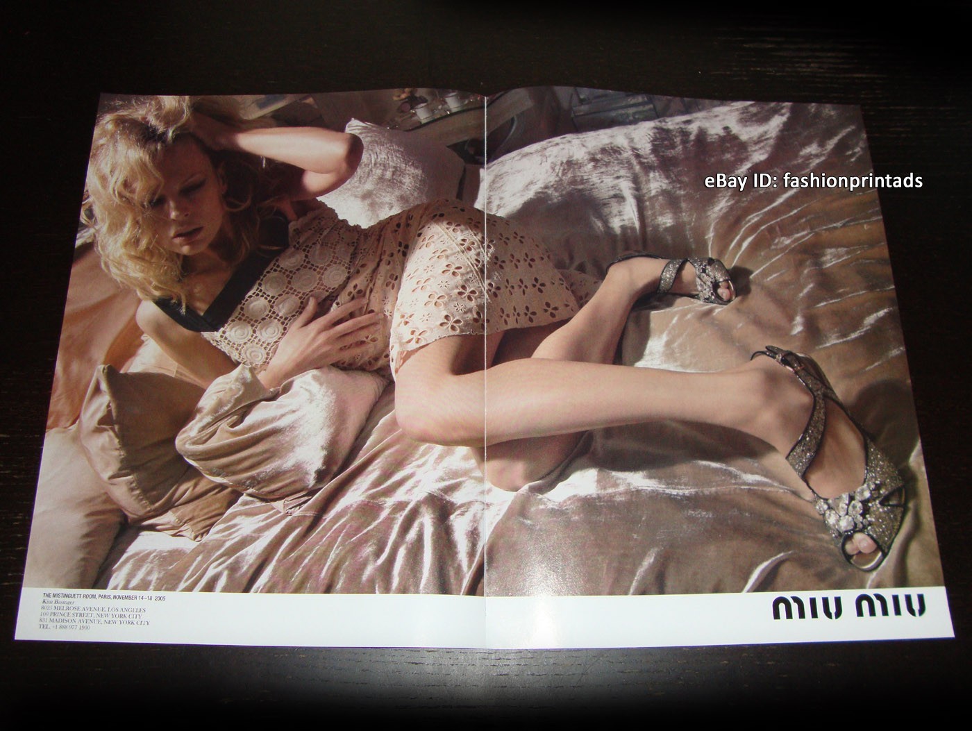 vintage MIU MIU 2-Page PRINT AD Spring 2006 KIM BASINGER Inez & Vinoodh LEGS