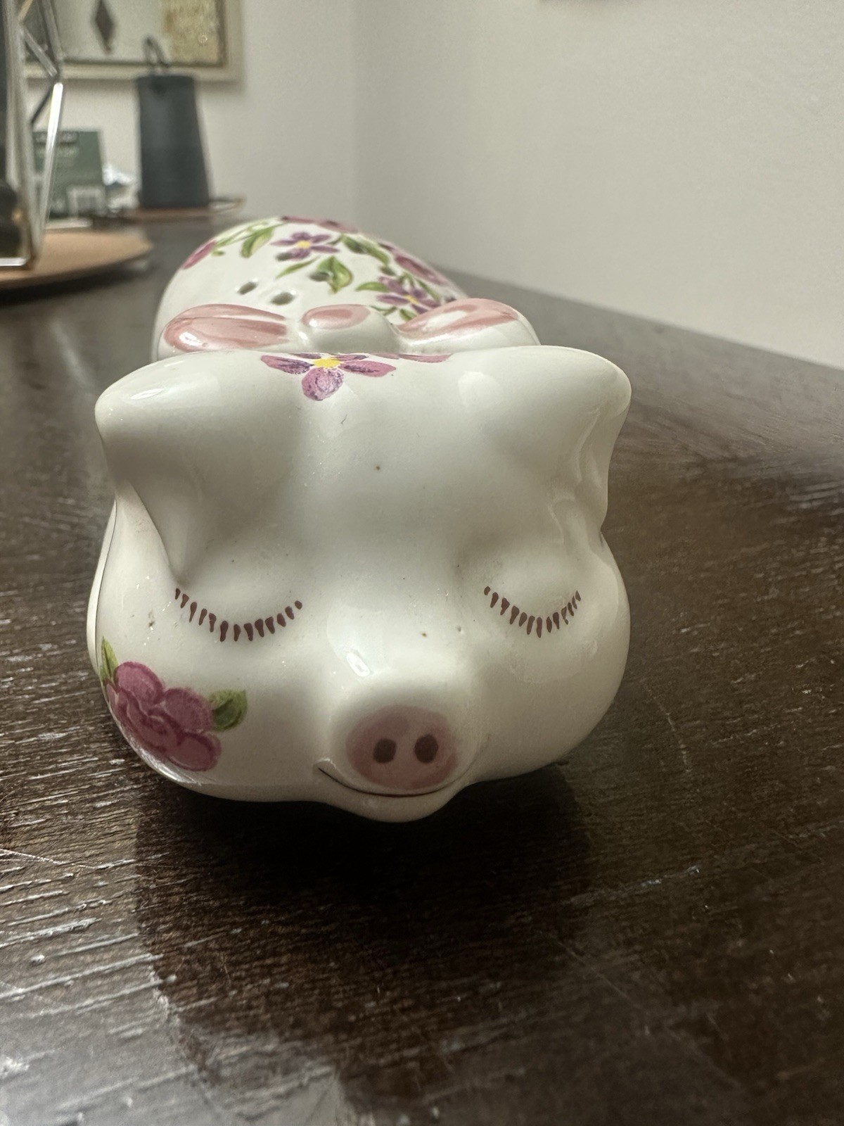 VINTAGE Ceramarte Avon Ceramic Floral Anthropomorphic Pig Pomander 1978 Brazil