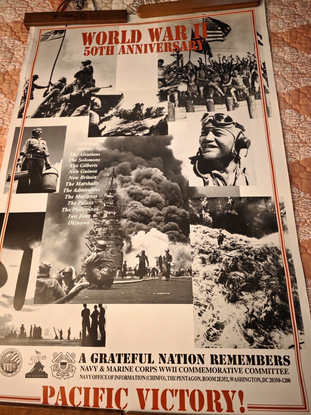 WW2 50TH anniversary  Pacific Victory Posters Set Of 2 Identical Posters