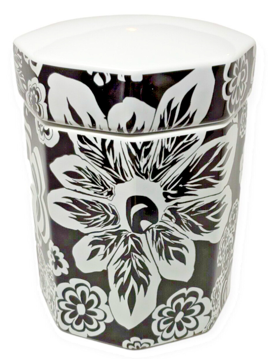 Missoni for TARGET Black White Graphic Floral Stoneware Octagonal Canister 2011