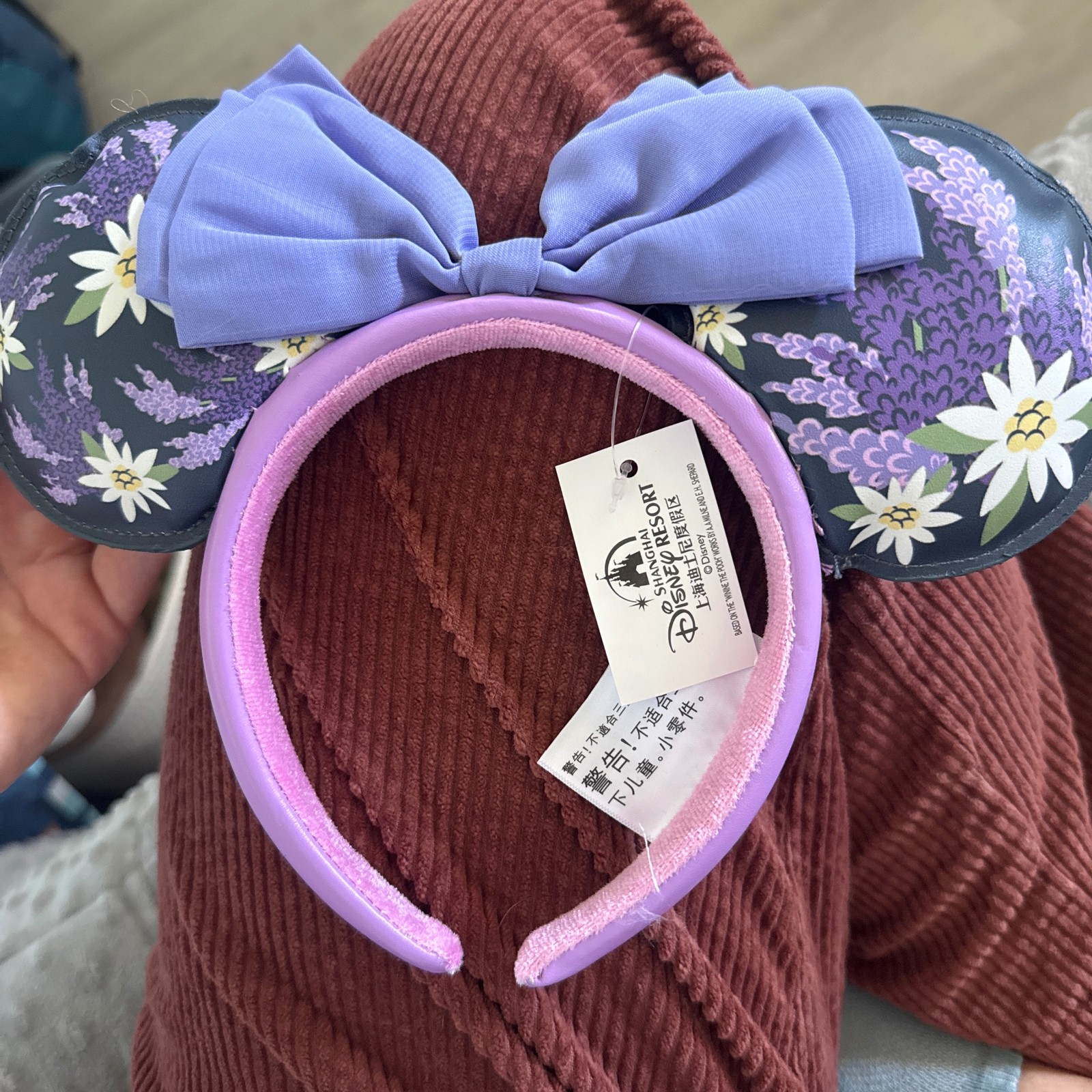 Disney.Parks French Lavender Floral Purple Flowers Minnie Ears Bow Headband US