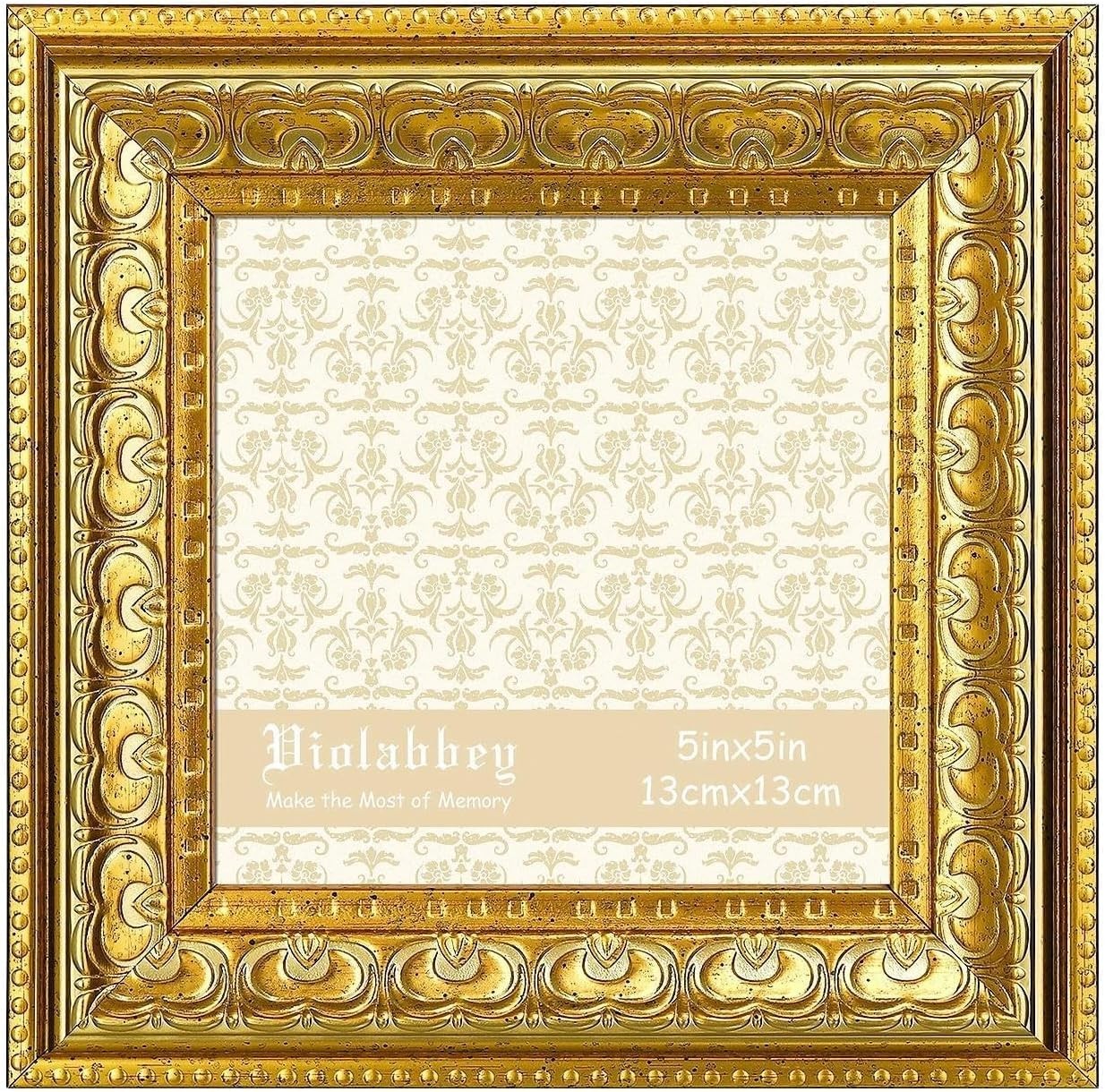 5X5 Picture Frame Gold, Vintage Photo Frame