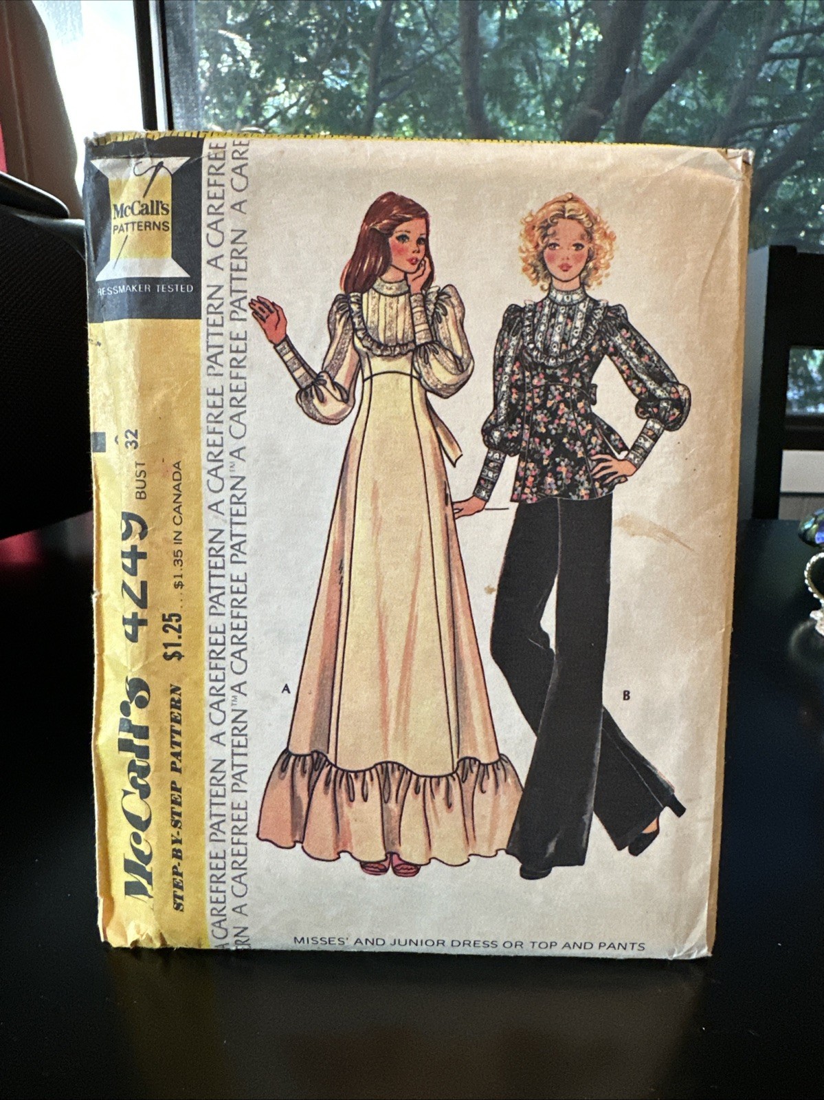 UNCUT McCalls 4249 Gunne Sax Style Dress Blouse & Pants Junior 9 Cottagecore