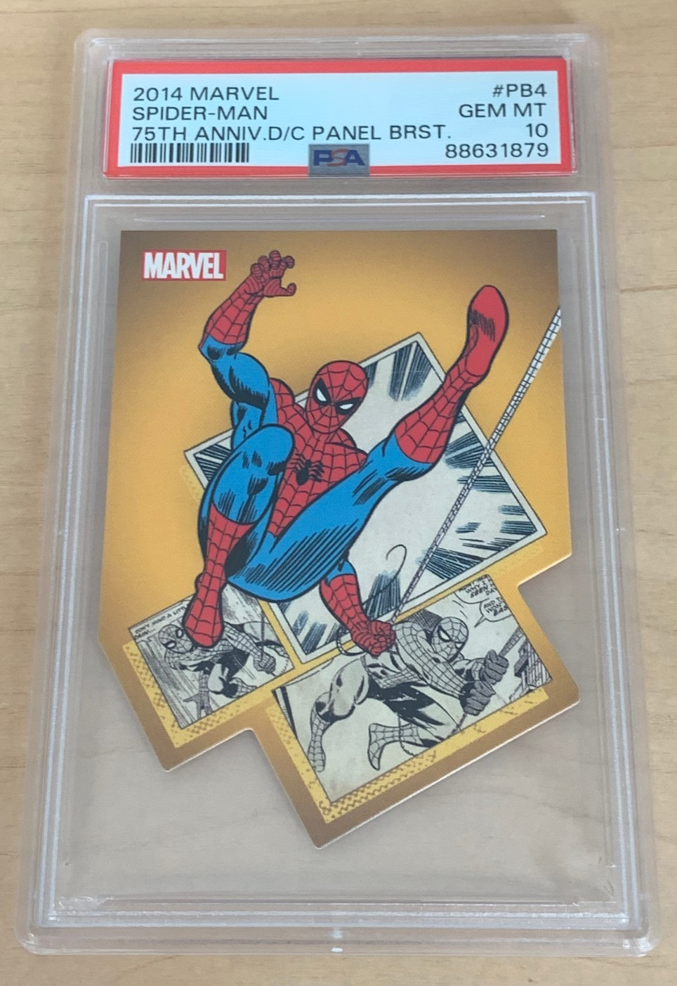 2014 Marvel 75th Anniv. Die-Cut Panel Burst 💎 SPIDER-MAN 💎 PSA 10 💎 POP  1 💎
