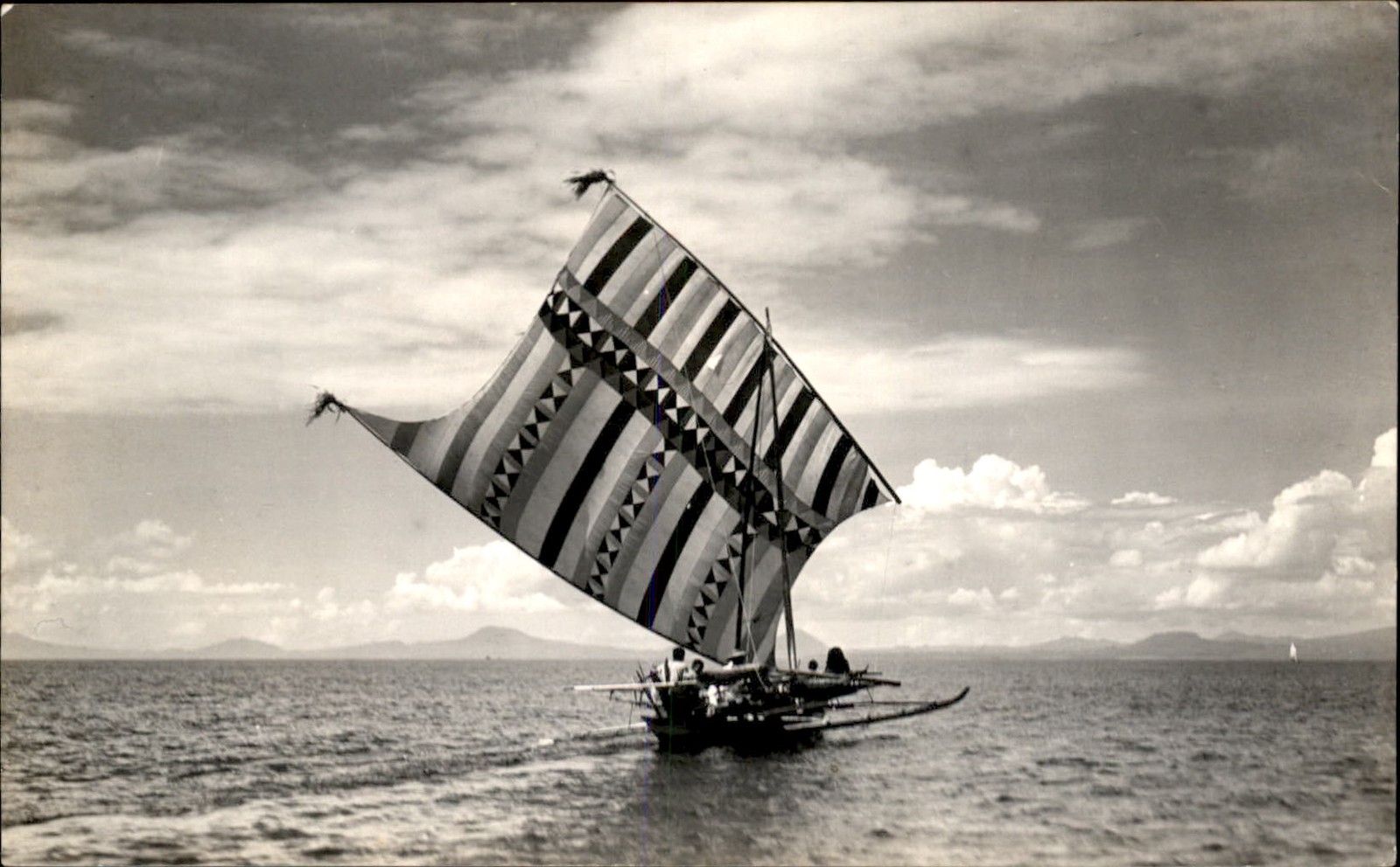 Moro Philippines Vinta Sailboat c1920s Real Photo Vintage Postcard bhn