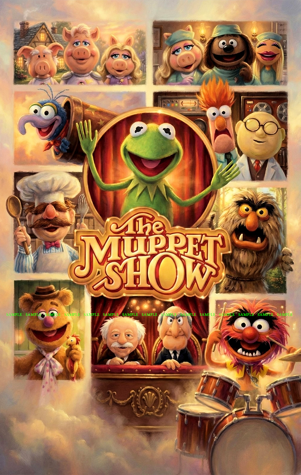 The Muppet Show Kermit Miss Piggy Animal Fozzie Gonzo 11 X 17 Poster