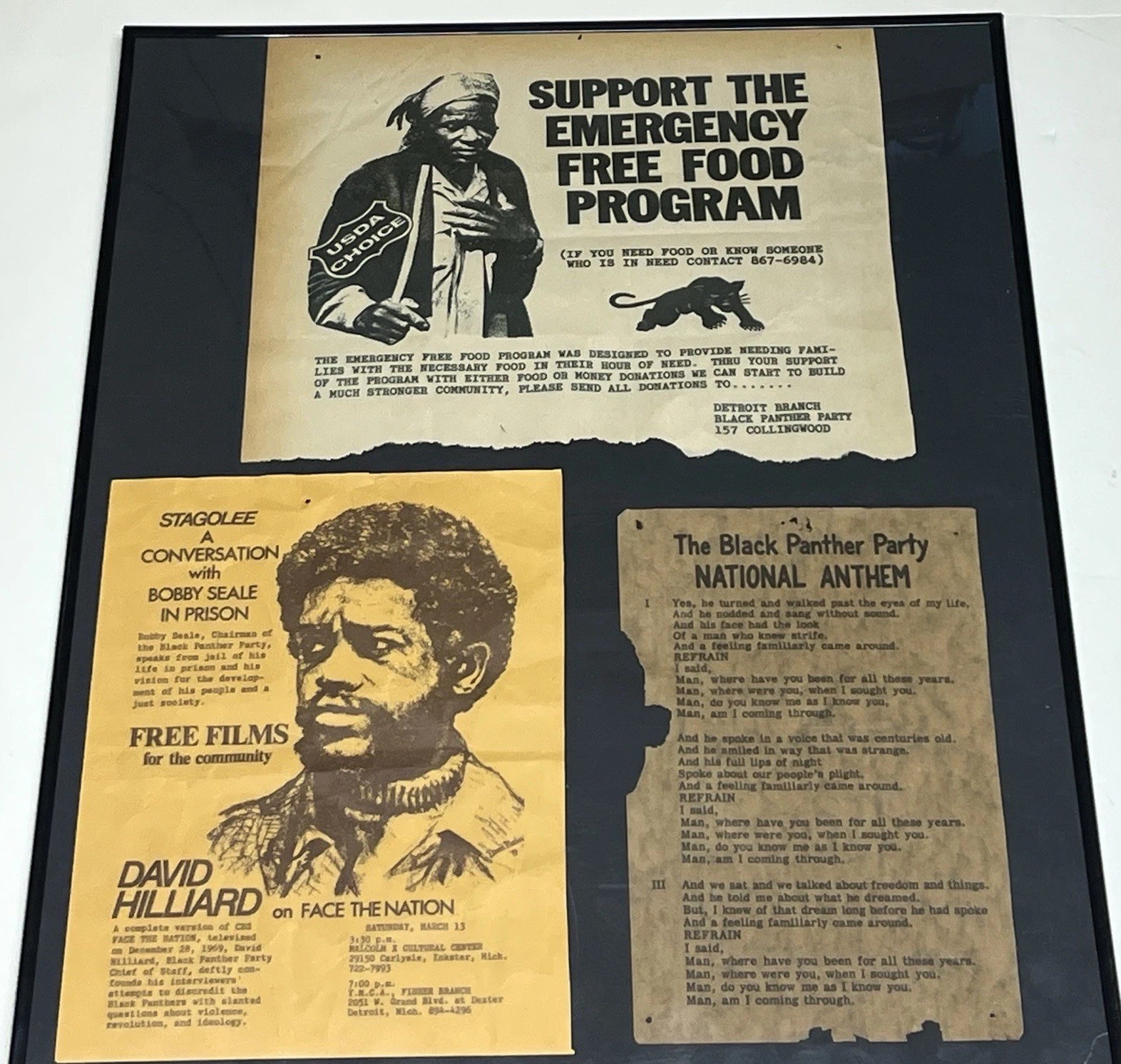 Vtg Black Panther Party Flyer Handbill Paper Excerpt Detroit Chapter’s Lot of 3