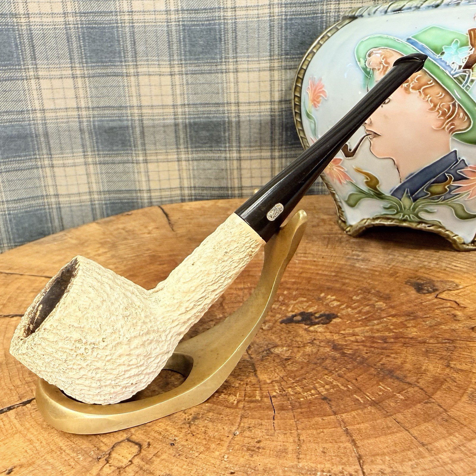 Vintage (70’s) WEBER Rusticated MEERSCHAUM pot Estate Tobacco Pipe
