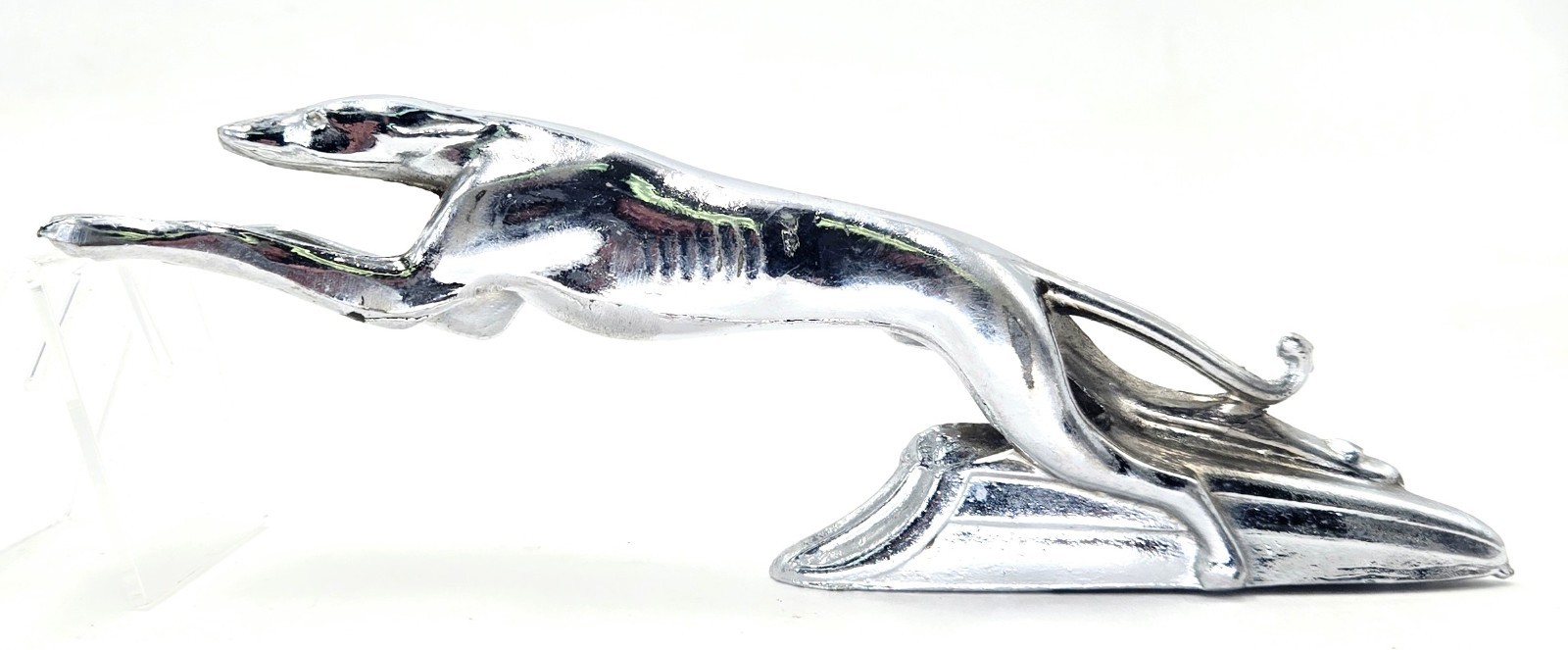 Vintage 1930s Greyhound Hood Ornament Universal Flat Hood Ford Lincoln Willys