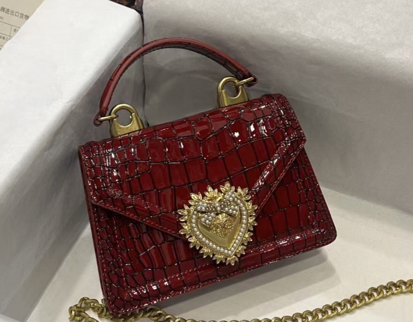 Dolce & Gabbana Wine Red  Devotion Small Bag
