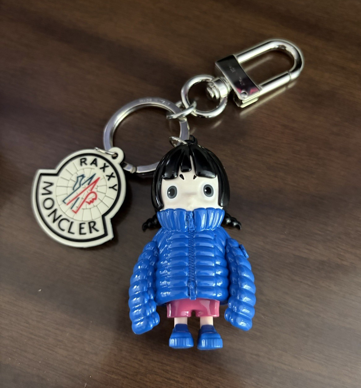 Moncler Raxxy Figure Keychain/Bag Charm Blue Jacket w/ Carabiner Clip