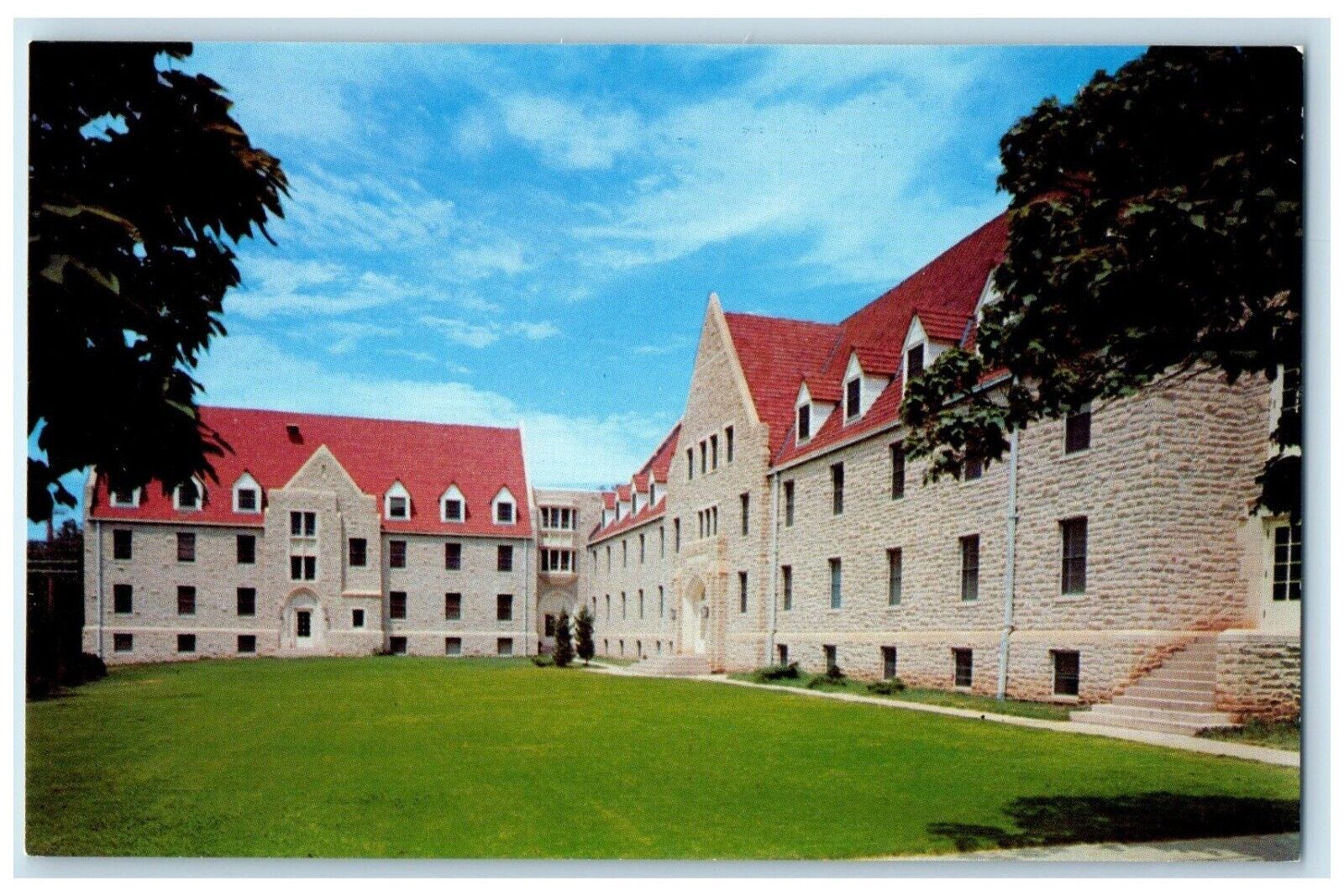 c1960 Women\'s Dormitories St. John\'s College Winfield Kansas KS Vintage Postcard