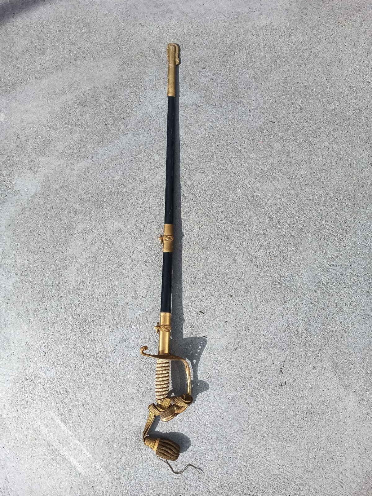 Vintage US German Made Model 1852 Engraved Navy Officer\'s Sword w/ Scabbard