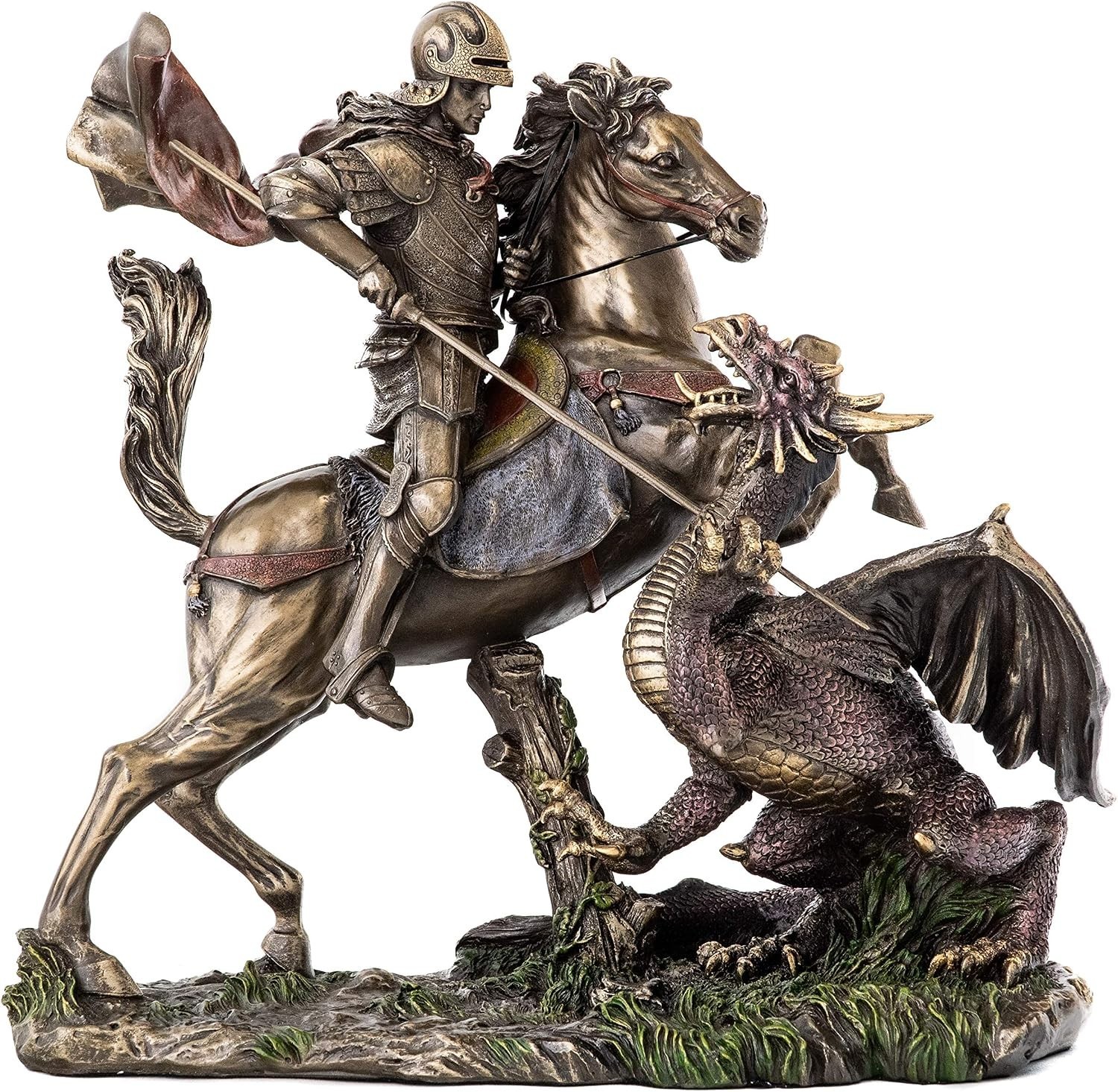 St. George Slaying The Dragon Statue - St. George, Legendary Medieval Knight 