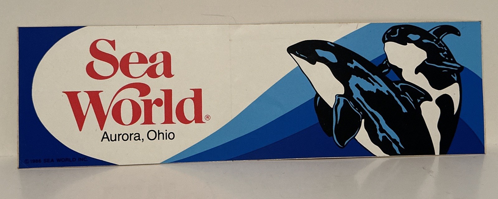 Vintage SeaWorld Aurora Ohio 1980's bumper sticker Shamu Killer Whale Orcas Vintage SeaWorld Aurora Ohio 1980's bumper sticker Shamu Killer Whale Orcas