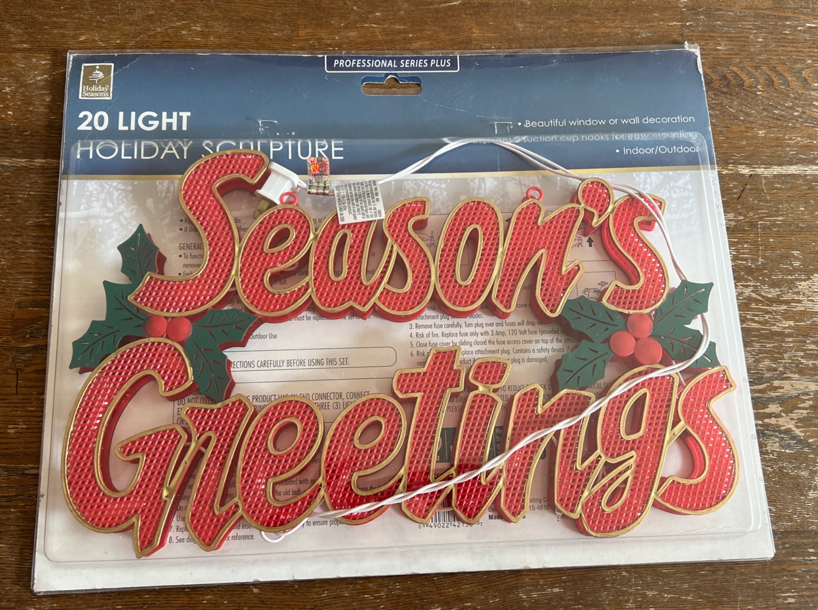 VTG 70\'s Seasons Greetings 20 Light Indoor Outdoor Christmas Sign Decor 18”