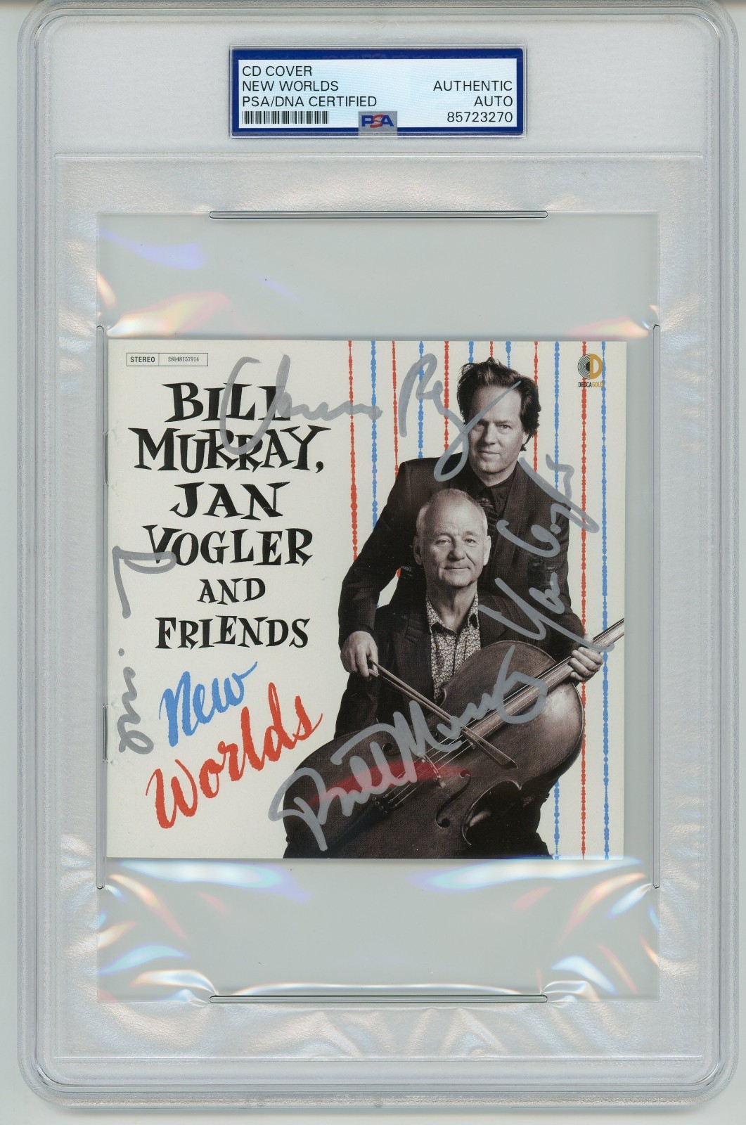 Bill Murray, Jan Volgler and Friends ~ Signed New Worlds CD Cover Auto ~ PSA DNA