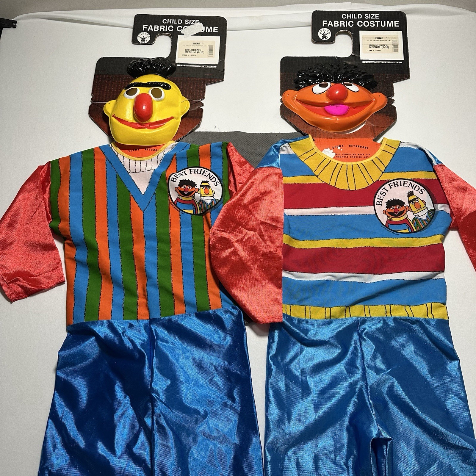 Vintage 1992 Bert & Ernie Costume Kids 6-8 Halloween Sesame Street Best Friends Vintage 1992 Bert & Ernie Costume Kids 6-8 Halloween Sesame Street Best Friends