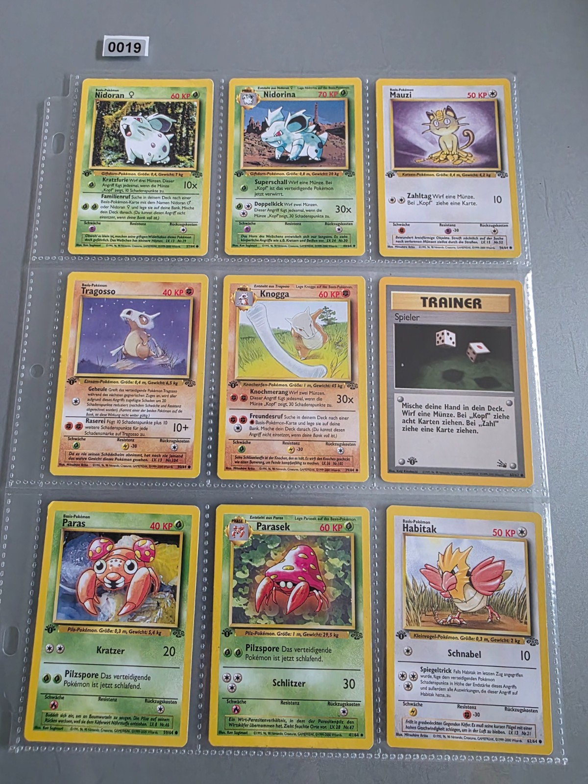 1998 WOTC Pokemon 9x 1st Edition Jungle Collection German Excellent-Mint