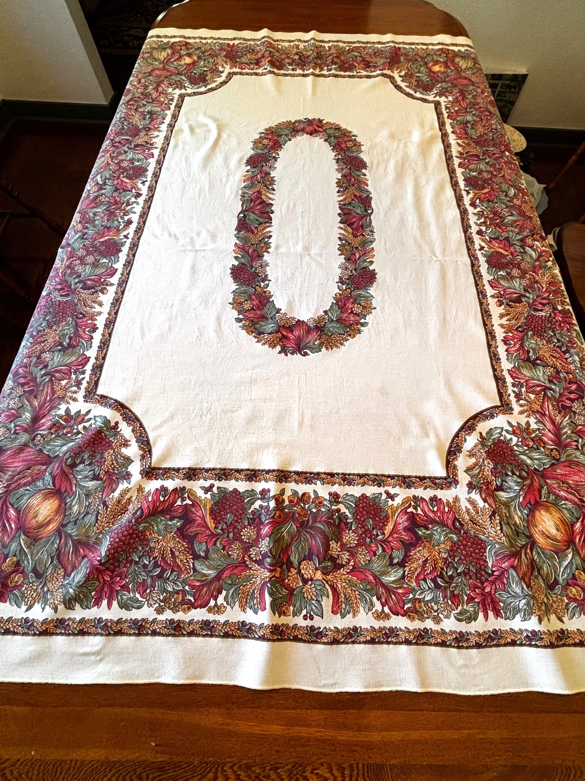 Vintage Fall Harvest Tablecloth - 67 x 49 inch Rectangular Tablecloth