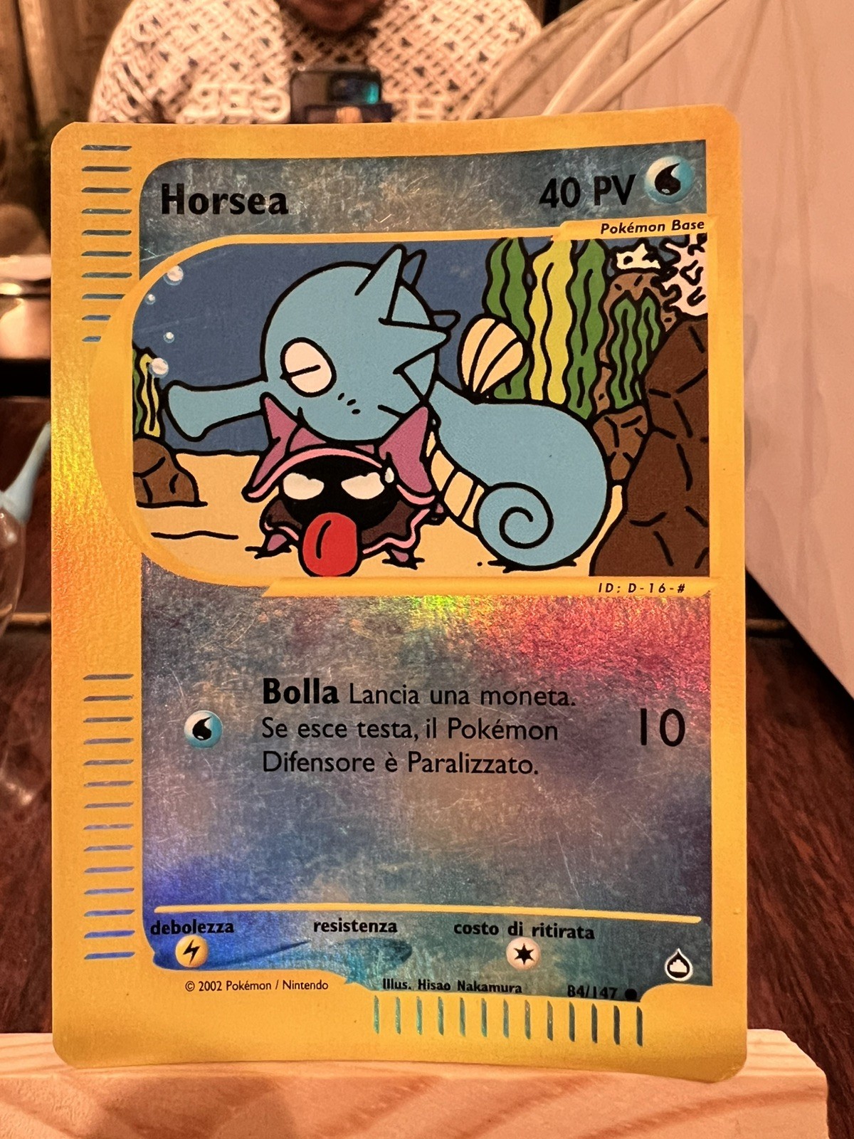 2003 POKEMON ITALIAN AQUAPOLIS #84/147 HORSEA REVERSE HOLO NM
