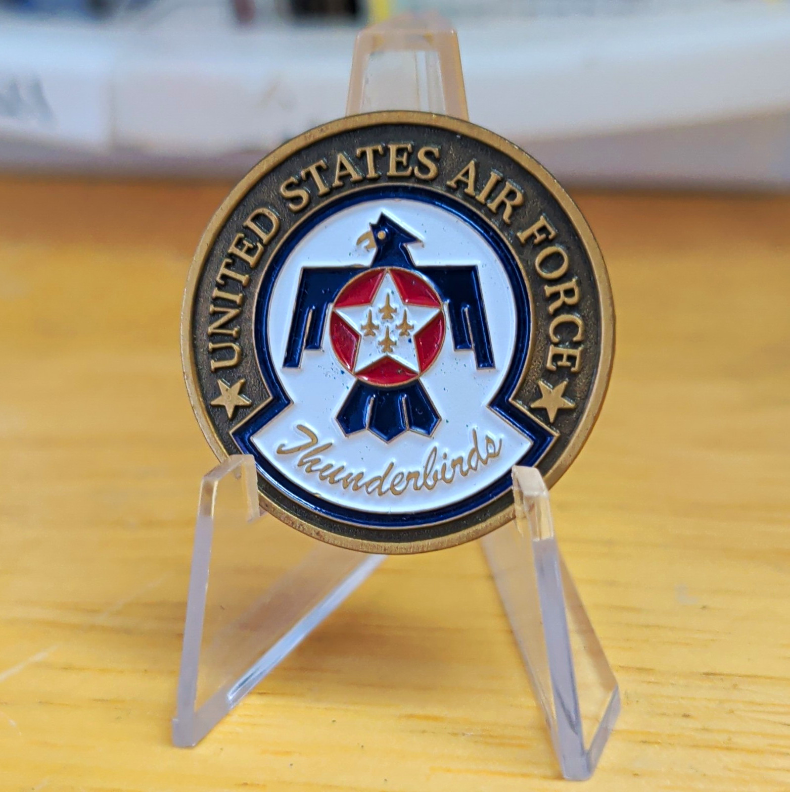 CHALLENGE COIN - Vintage 1990s Thunderbirds USAF Air Demonstration Squadron