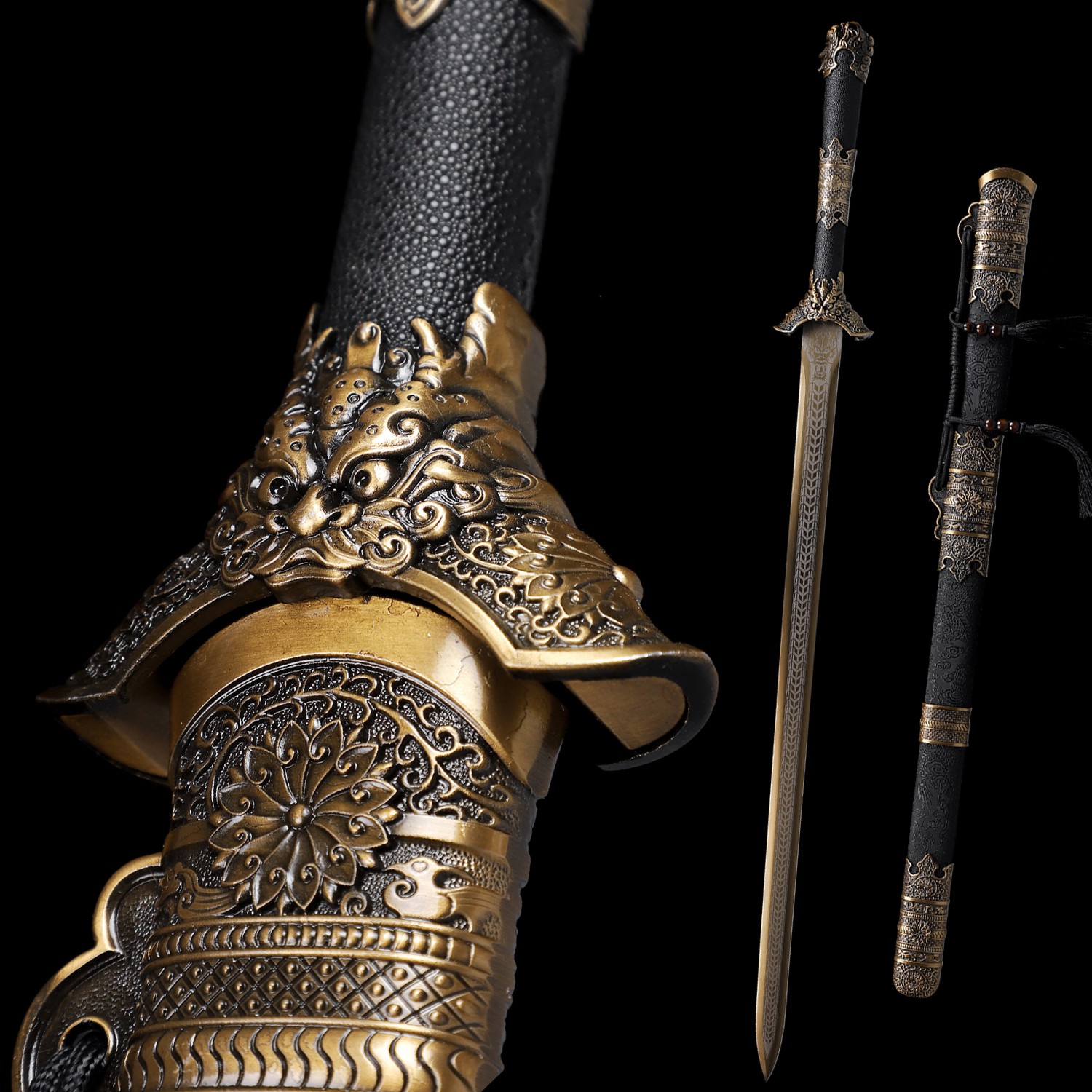 Functional Sharp Dragon Chinese KungFu Sword Tang Dao Broadsword Manganese Steel