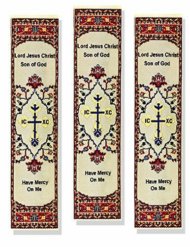 Set of 3 Book Markers Cross Lord Jesus Christ Son Of God Have Mercy On Me 9 1/8
