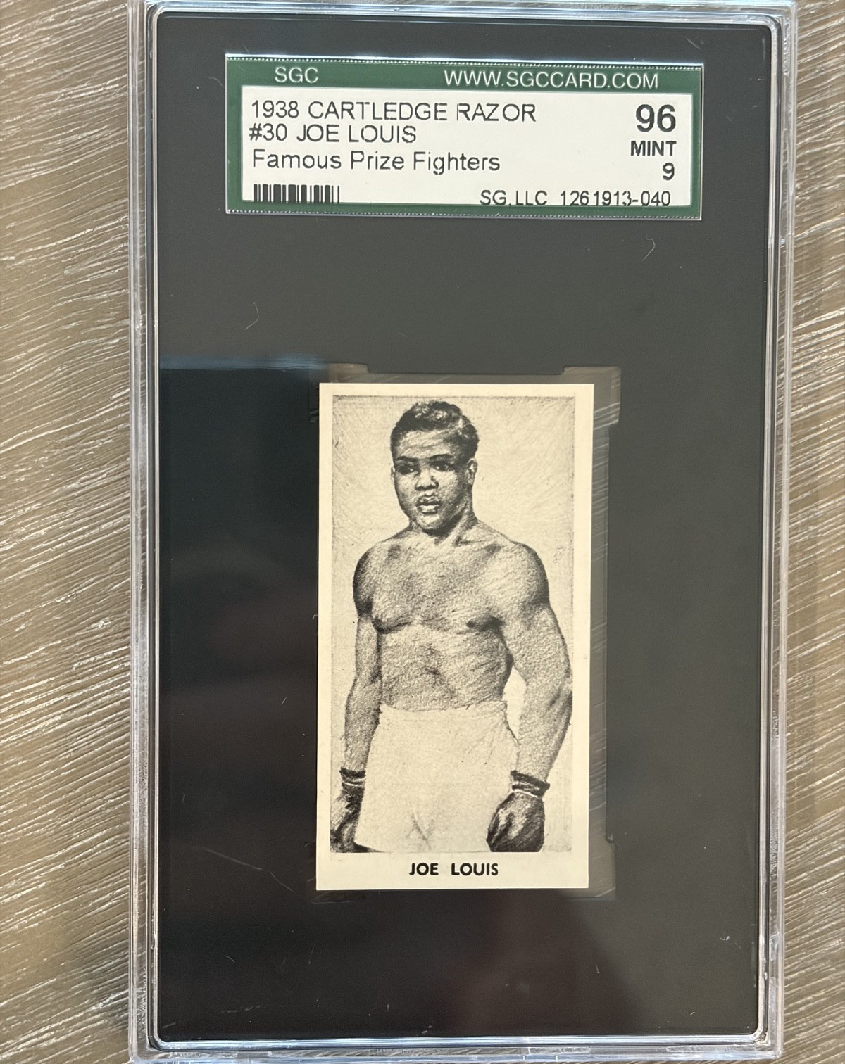 JOE LOUIS 1938 CARTLEDGE RAZOR FAMOUS PRIZE FIGHTERS,  SGC 96 MINT #30
