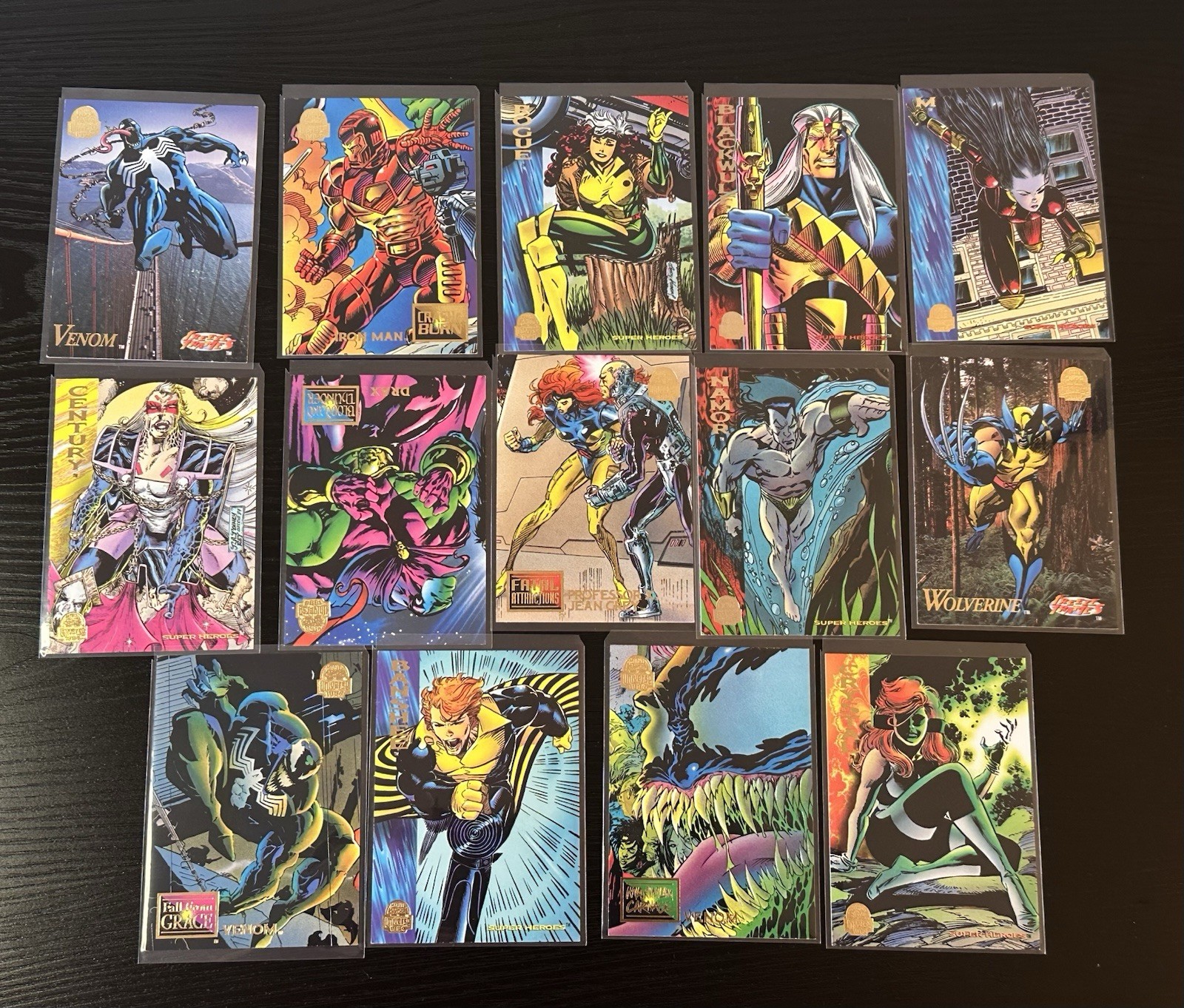 14 Card Lot 1994 Fleer Marvel Universe Venom Wolverine Iron Man