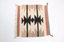 Antique Navajo Rug Native American Indian Vintage Weaving 12x12 Textile Mat picture