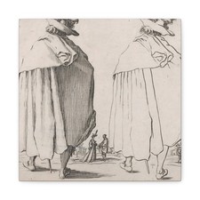 Jacques Callot - L'Homme au Grand Manteau vu de Dos - Canvas Wall Art picture