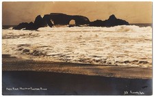 real photo Mouth Of Russian River CA California - Arch Rock antique Lowry RPPC picture