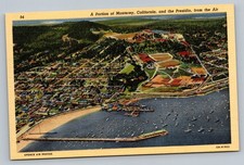 c1930 Portion Of Monterey California CA Linen Arial View Vintage Postcard picture