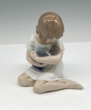 Royal Copenhagen Porcelain Girl With Doll Figurine Stamped 1938  Denmark Mint picture